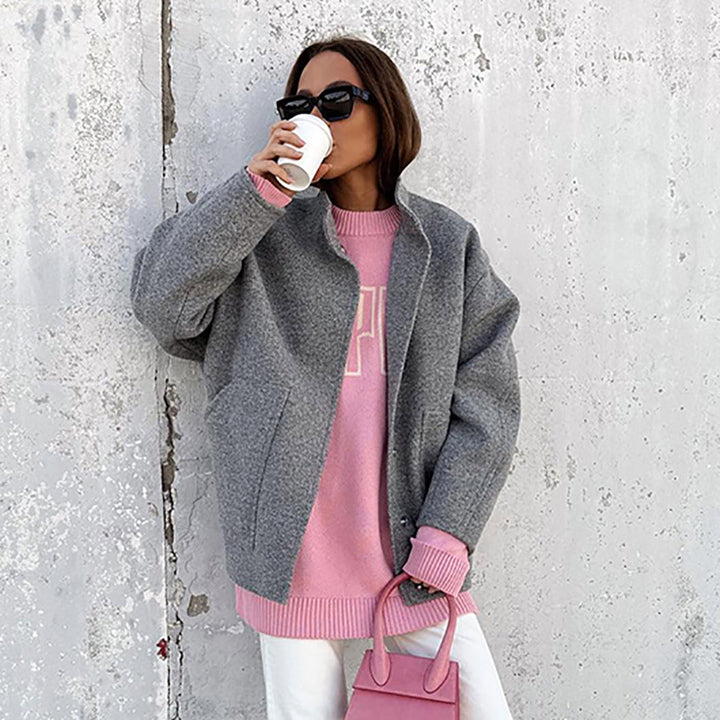 Dame Oversized Uldjakke med moderne snit Stilla