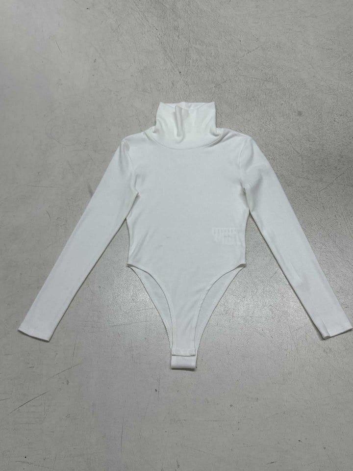 Dame figurtilpasset Langærmet bodysuit med høj krave Skovae