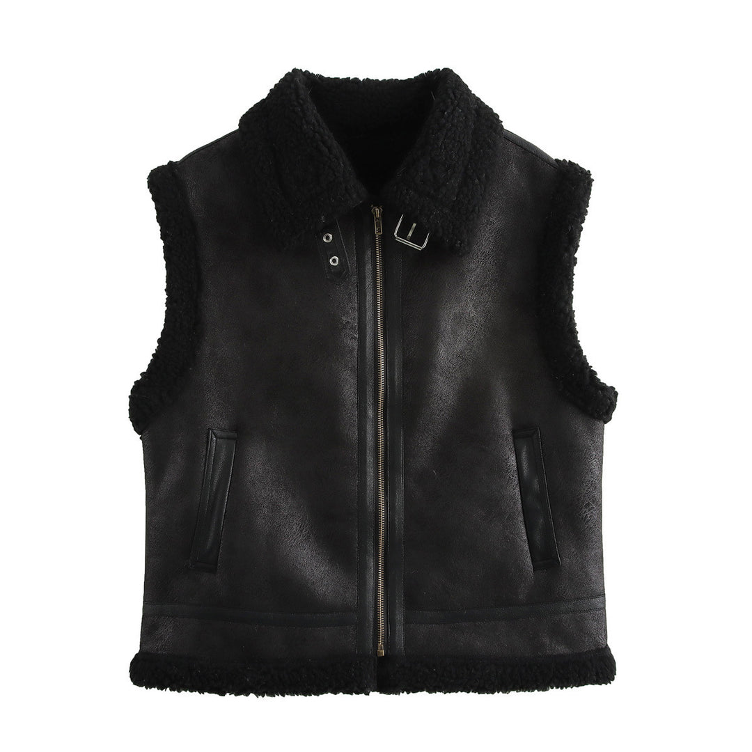 Femme Künst pelskrave Vest Stilla
