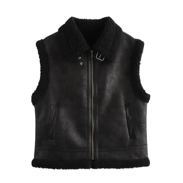 Femme Künst pelskrave Vest Stilla
