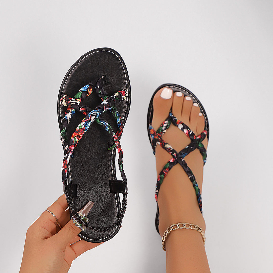 Dame Flettet Tåseparator-Sandaler med modedesign Riemchendesign Stilla