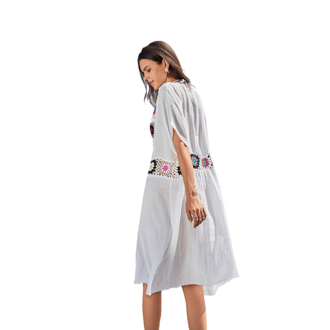 Kvinder Floral Broderi Strandtop Stilla