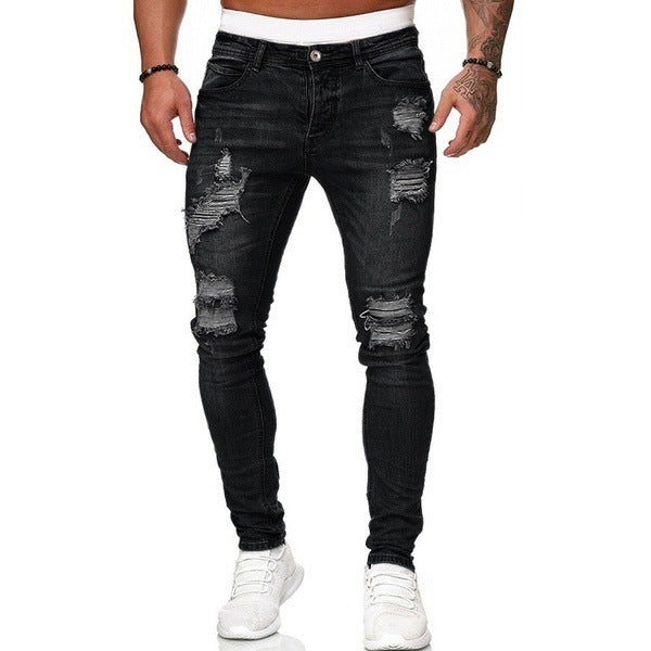 Herren Ripped Skinny Jeans i moderne Used-Look Stilla