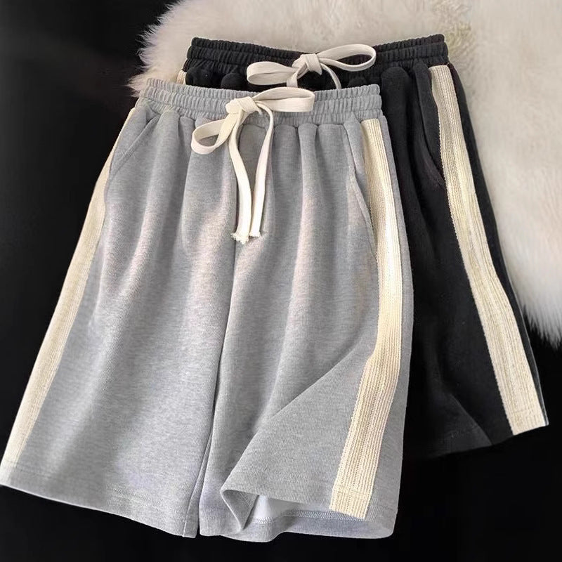 Femme Afslappet Pasform Højtaljede Sportshorts med Snøre Stilla