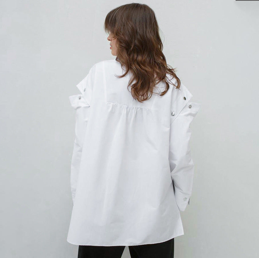 Dame Oversized Skjorte med struktureret design og modige detaljer Stilla