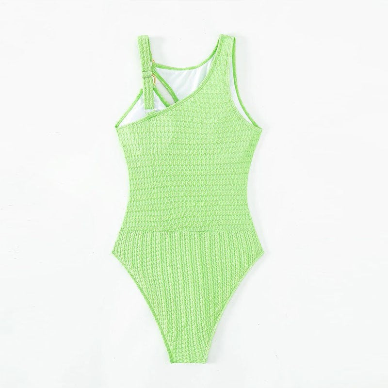 Dame Elegant one-piece badedragt med asymmetrisk design Skovae