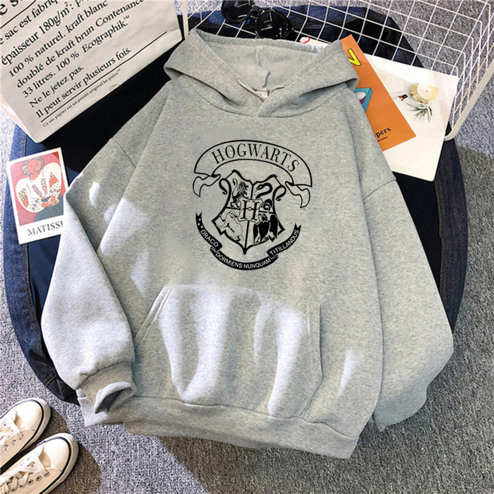 Kvinderens hættetrøje med kunstnerisk Hogwarts-design Skovae