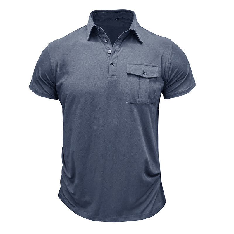 Herrer Poloshirt med praktisk brystlomme og moderne ståkrave Stilla
