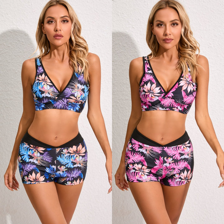 Dame Sport-Bikini-Sæt med blomsterprint og stilfuld design Stilla