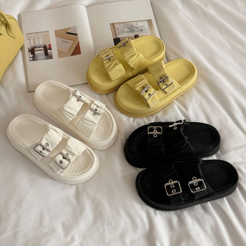 Femme Dobbeltrem Relaxed Slide Sandaler Stilla