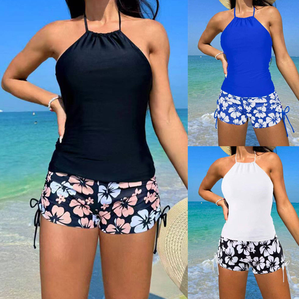 Dame badedragt med aftagelige indlæg og stilfulde blomster-shorts Stilla