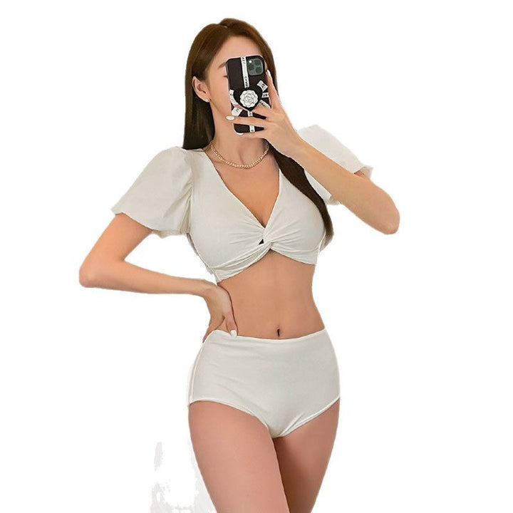 Dame Højtaljet Puffærmer Bikini Sæt Stilla
