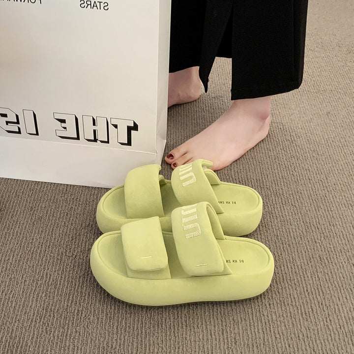 Femme Let Slip-On Slide Sandaler med justerbare Remme Stilla