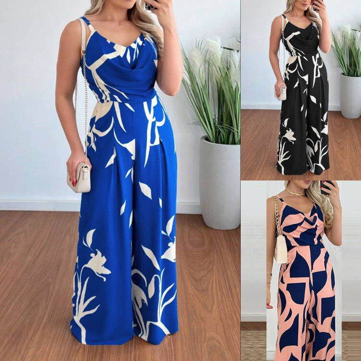 Dame jumpsuit med elegant indpakningsdesign og bredt ben Stilla