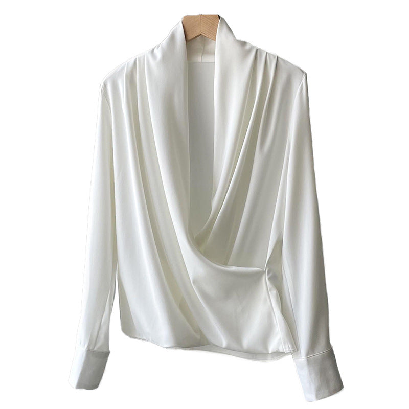 Dame elegant Wrap-overdel med dyb udskæring og flydende snit Stilla