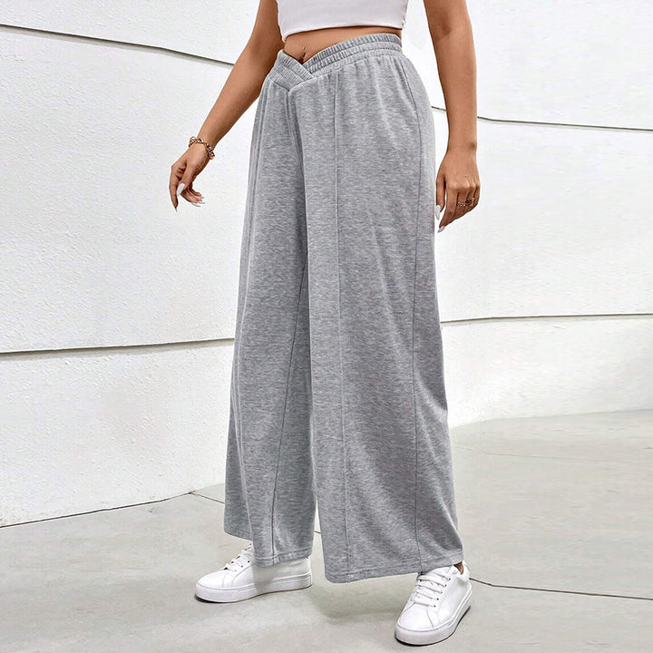 Dame løs siddende fritidshose med elastisk talje og crossover-design Skovae