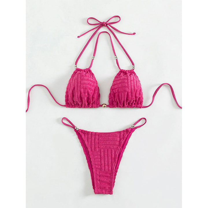 Dame trekant bikini med struktureret overflade og justerbare stropper Skovae