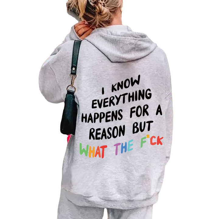 Kvinders hoodie med inspirerende tekst og løs pasform Skovae