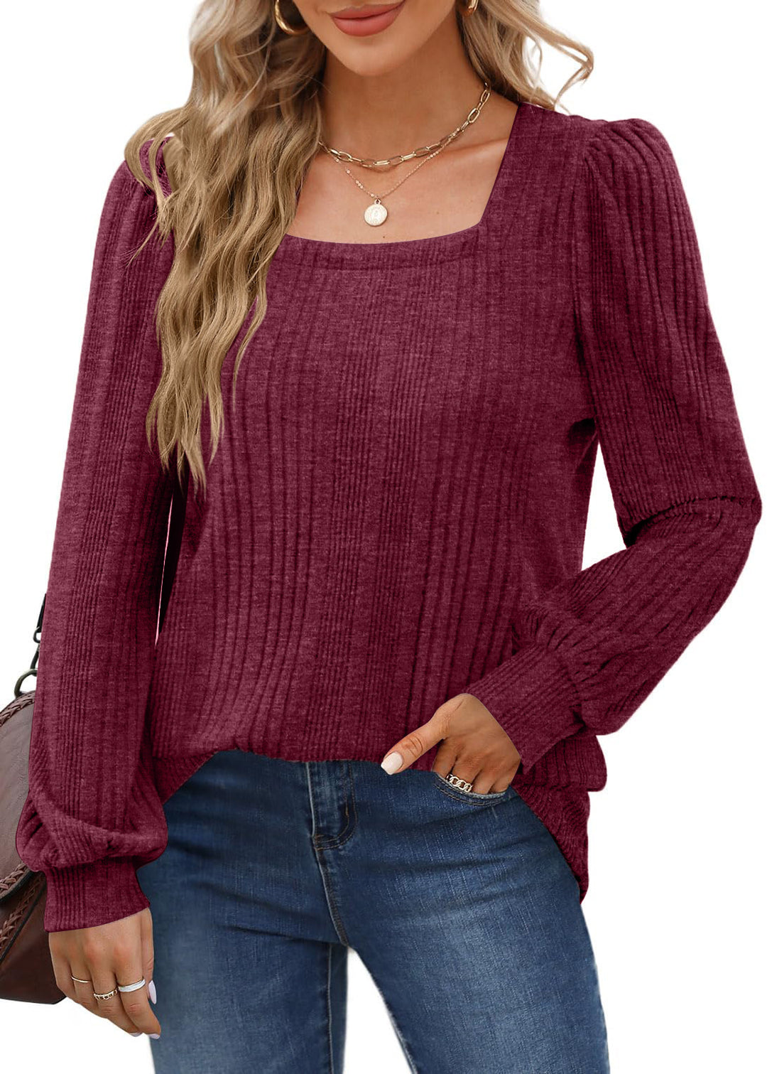 Dame elegant strikbluse Stilla