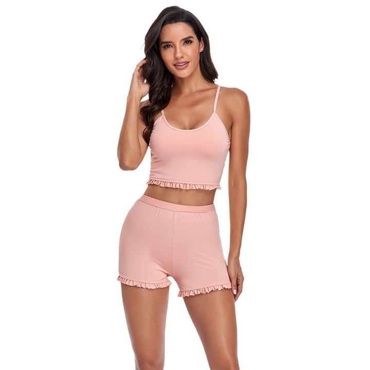 Dame Rüscheskåret Crop Top og Shorts Sæt Stilla