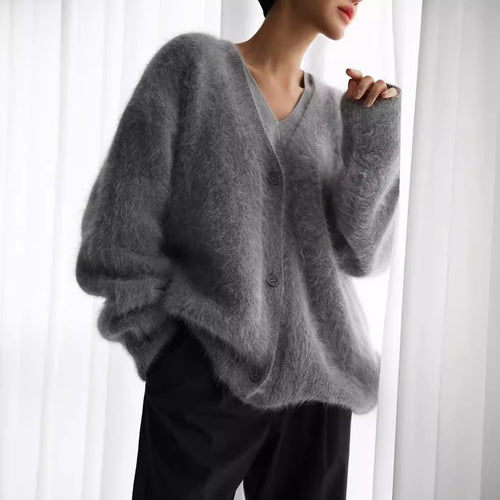 Damer hyggelig cardigan med voluminøse ærmer og elegante knapdetaljer Stilla