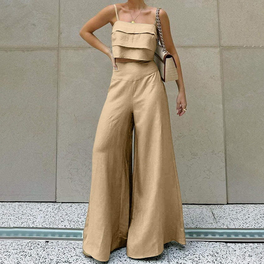 Damer videre kombinerbar todelt sæt med cropped top og palazzo-bukser Stilla