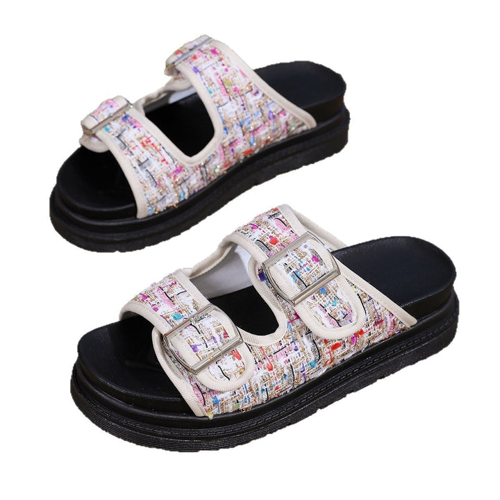Damer Komfortable Sandaler med dobbelt remjustering og moderne tekstildesign Stilla
