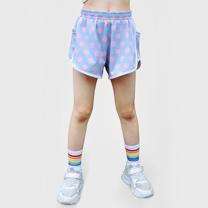 Dame Sportsløbeshorts med fashionable ternet mønster og behagelig elastisk linning Stilla