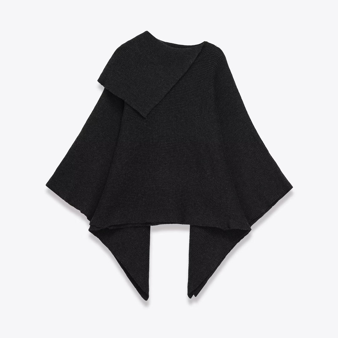 Dame stilfuld oversized poncho med asymmetrisk snit Stilla