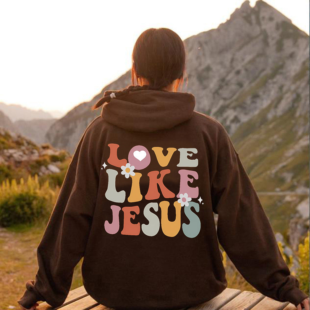 Kvindernes hyggelige hoodie med inspirerende print Skovae