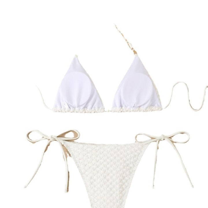 Dame Triangel-Bikini med strukturerede detaljer og legende udsmykninger Skovae