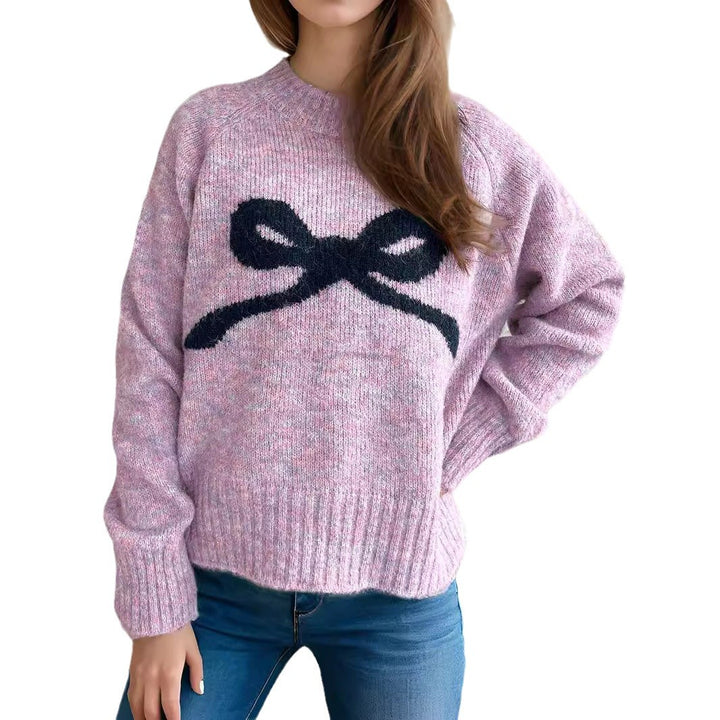 Kvindernes hyggelige sweater med sløjfemotiv Stilla