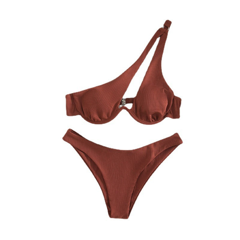 Damer triangel-bikini med asymmetrisk design og ergonomisk snit Skovae