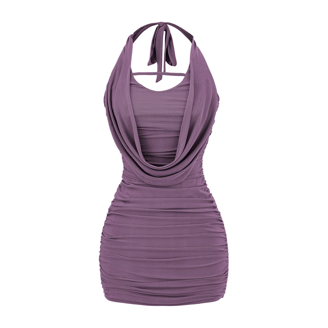 Dame strandkjole med elegant drapering og justerbare stropper Stilla