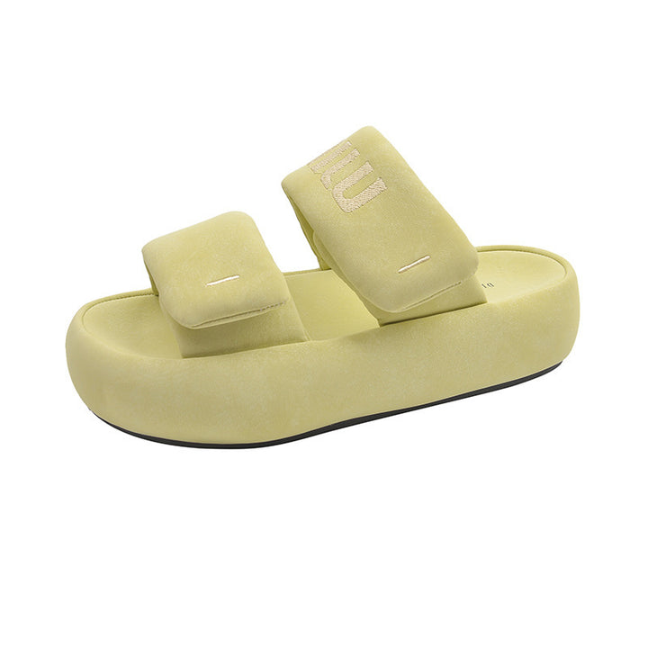 Femme Let Slip-On Slide Sandaler med justerbare Remme Stilla