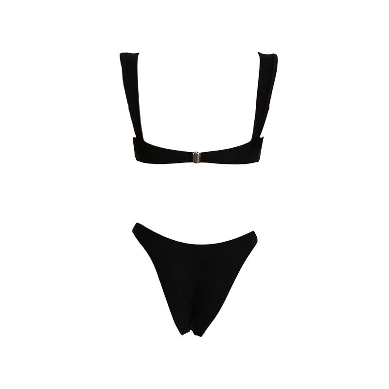 Dame triangle bikini med elegant guldaccent Skovae