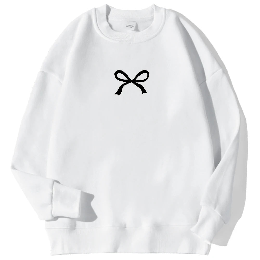 Kvinders hyggelige sweatshirt med fashionable bue motiv Stilla