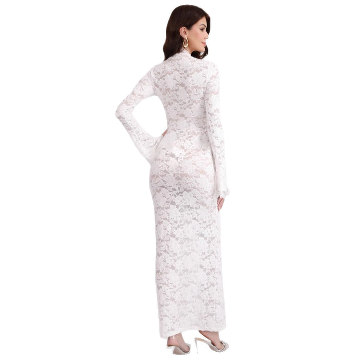 Dame Elegant Spids-Maxi-Kjole Stilla