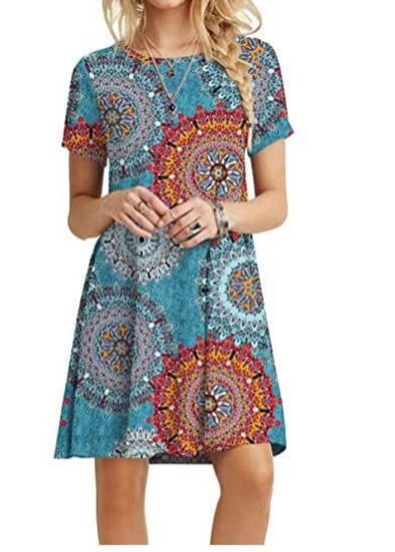Dame sommerkjole med blomsterprint Stilla