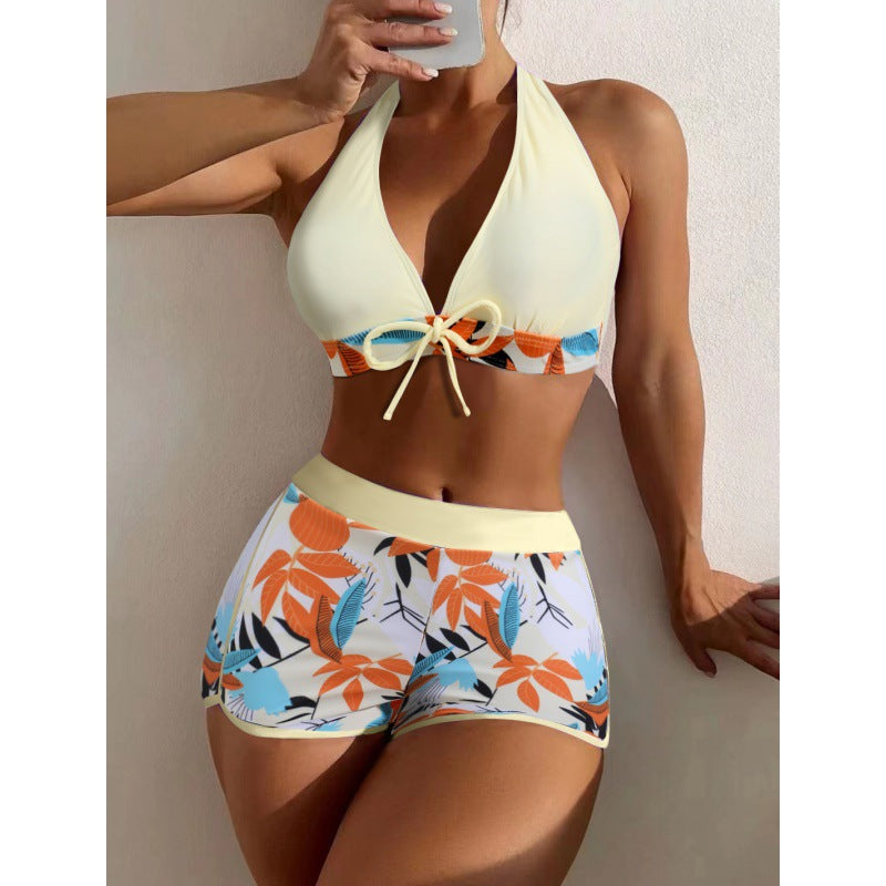 Dame Højhalset Bikini med legesygt Blomsterprint Skovae