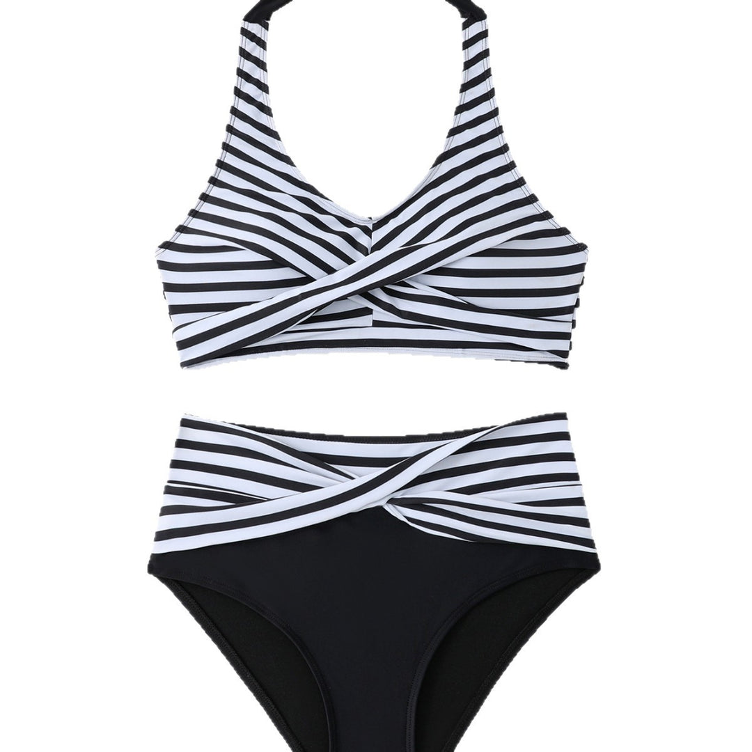 Dame Bikini-sæt med flagrende top og højtsiddende buks Stilla
