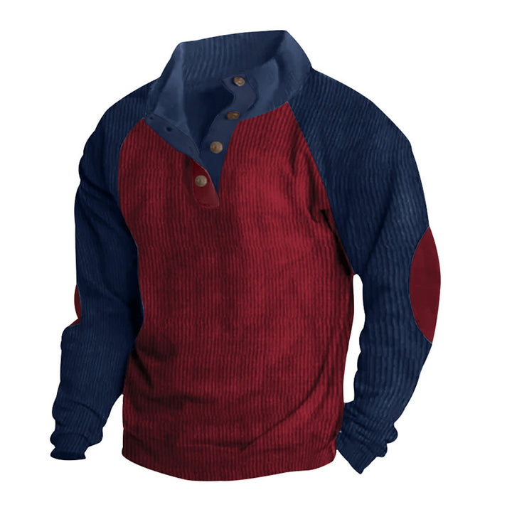 Herre afslappet pullover med ståkrave og struktureret materiale Stilla