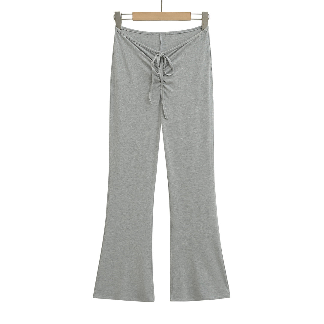 Dame Flared Yoga-Bukser med justerbar snor og elastisk talje Stilla