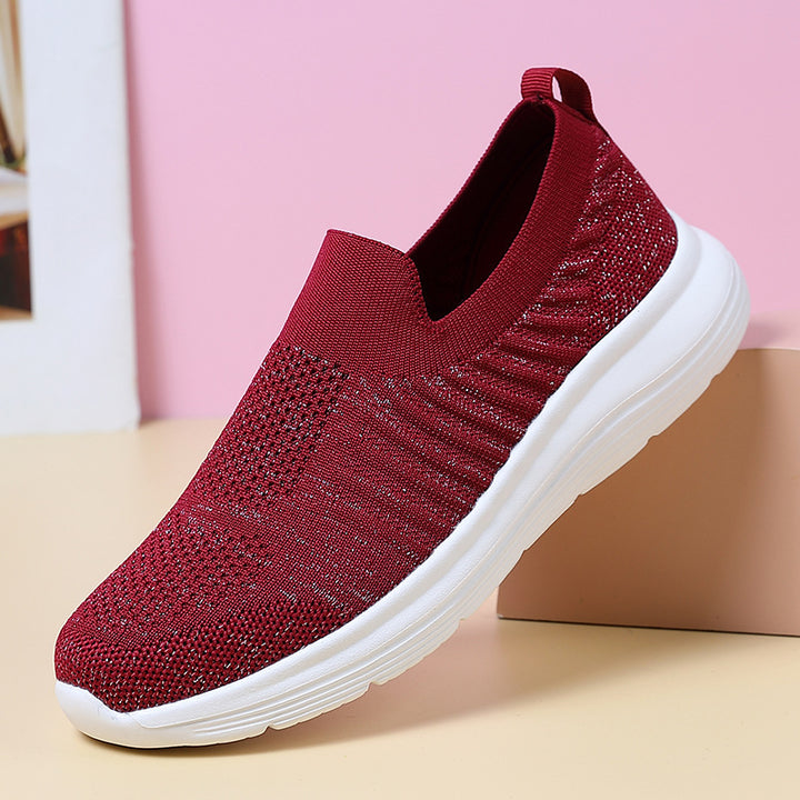 Dame nan åndbar strik-sneakers med viskoelastisk indersål og fleksibel gummiydersål Skovae