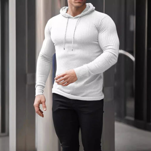 Herrer Sweatshirt med hætte lavet af struktureret bomuld Stilla