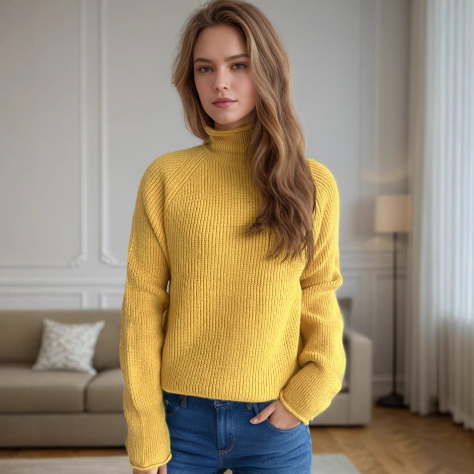 Kvinders hyggelige turtleneck sweater lavet af blødt chunky strik Stilla