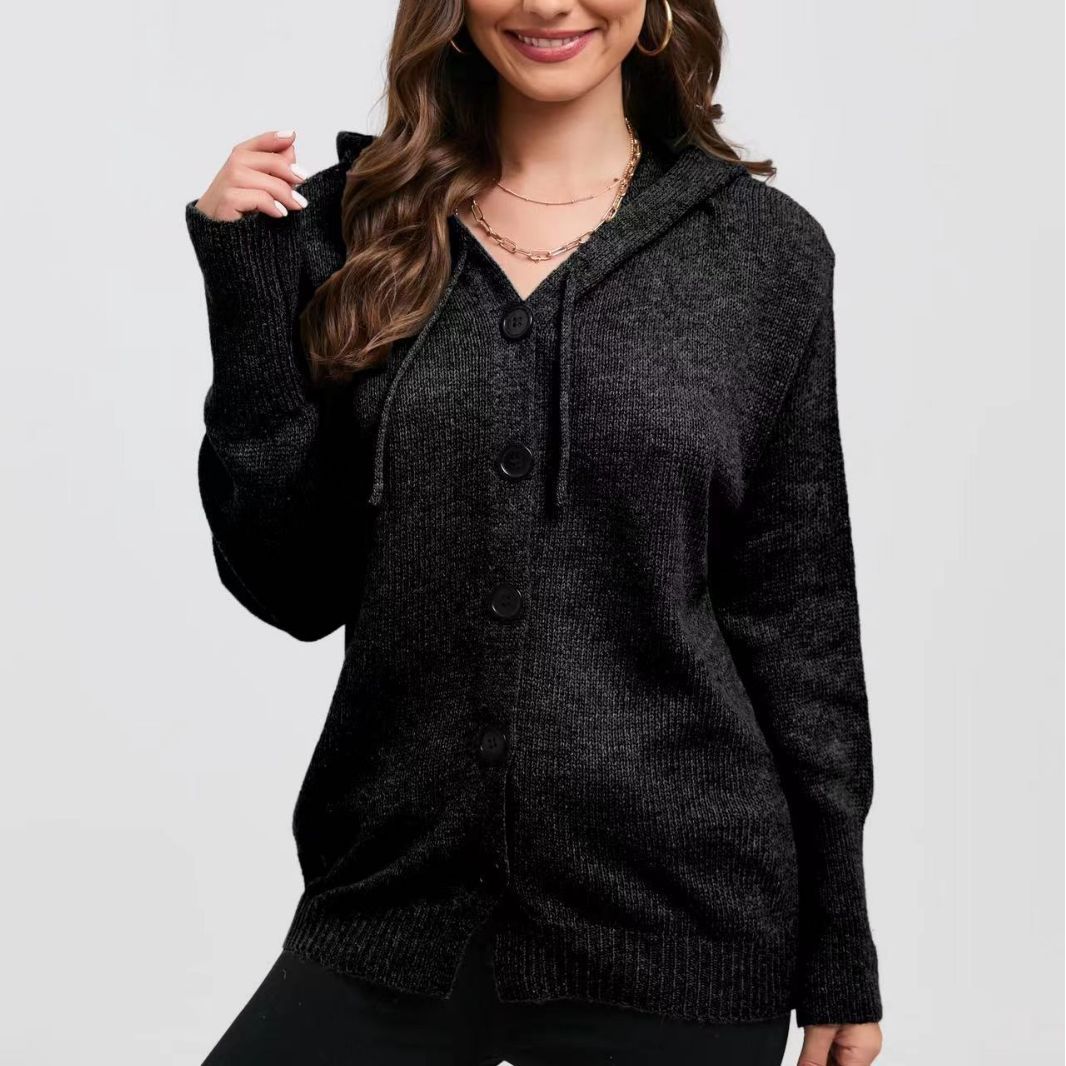 Femme Cozy Button-Up Hoodie Cardigan Stilla
