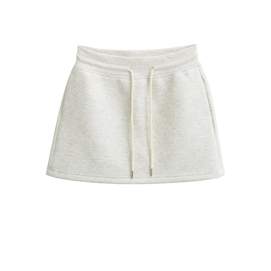 Dame Sporty Mini nederdel med elastisk linning og dekorativ snor Stilla