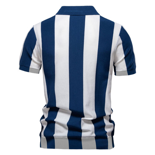 Herre kortærmet polo-shirt med trendy striber Stilla