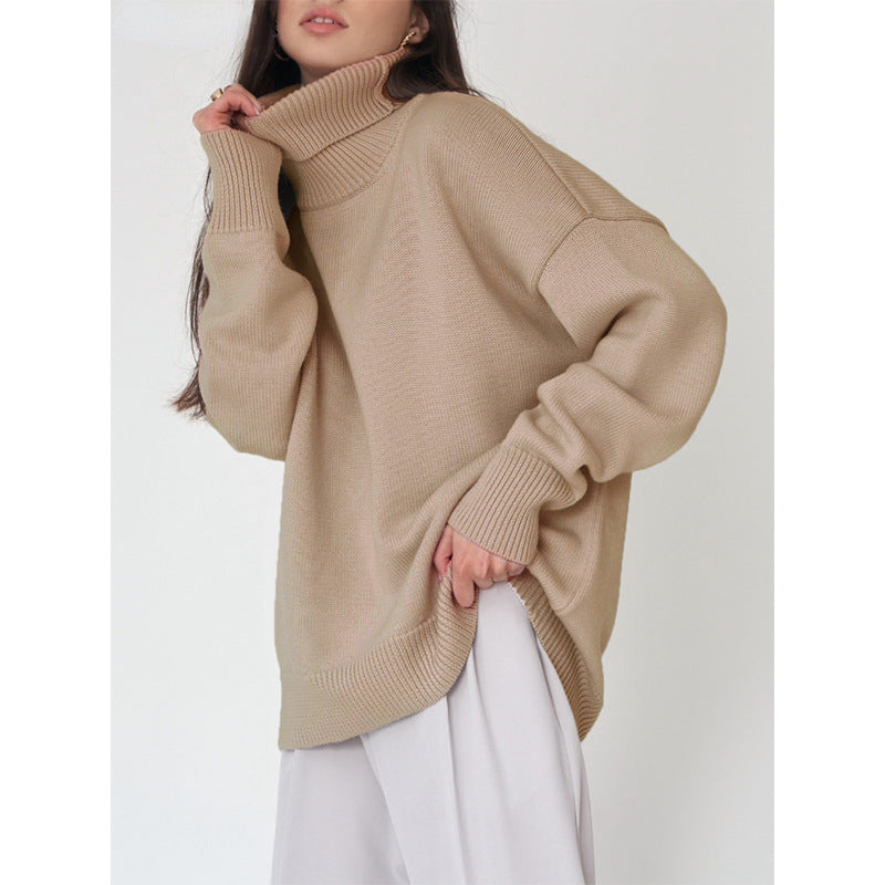 Dame Oversized Pullover med højstående krave Stilla